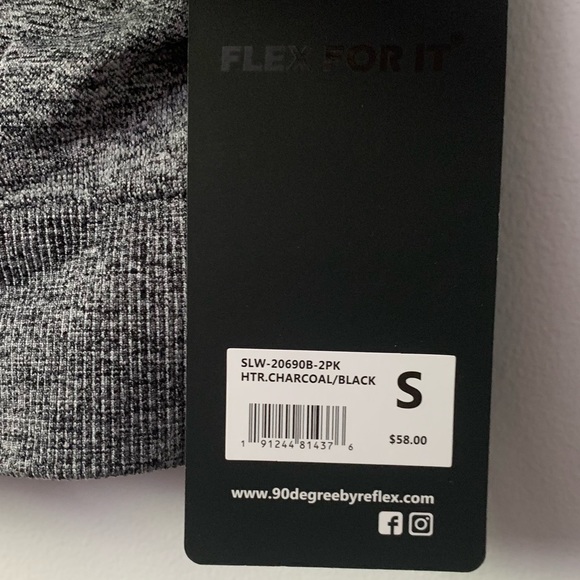 90 Degree by Reflex Grey & Black Racerback Sports Bra - Picture 6 of 6